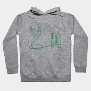 Portable Tape Player (Cadmium Green Lines) Analog / Music Hoodie